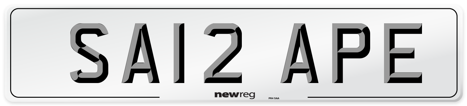 SA12 APE Number Plate from New Reg